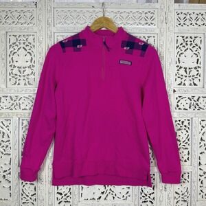 Vineyard Vines Hot Pink Quarter Zip Pullover Sweatshirt Sz Girls‎ XL 14/16